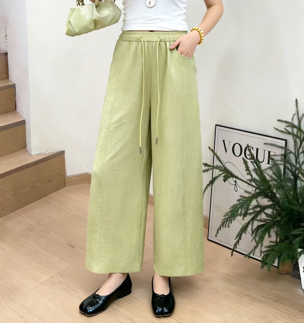 天丝亚麻九分直筒女裤：三杯奶茶钱，换整个夏天的清爽自在